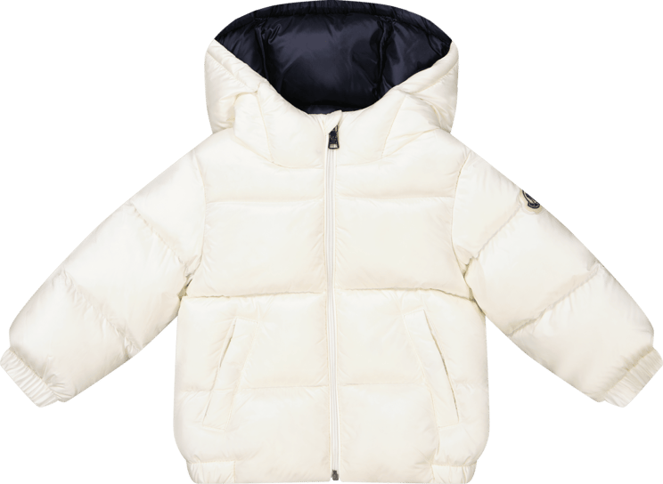 Moncler Moncler Baby Jongens Jas Off White Wit