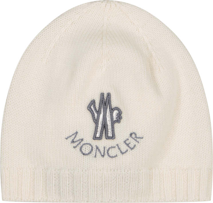 Moncler Moncler Baby Unisex Muts Off White Wit