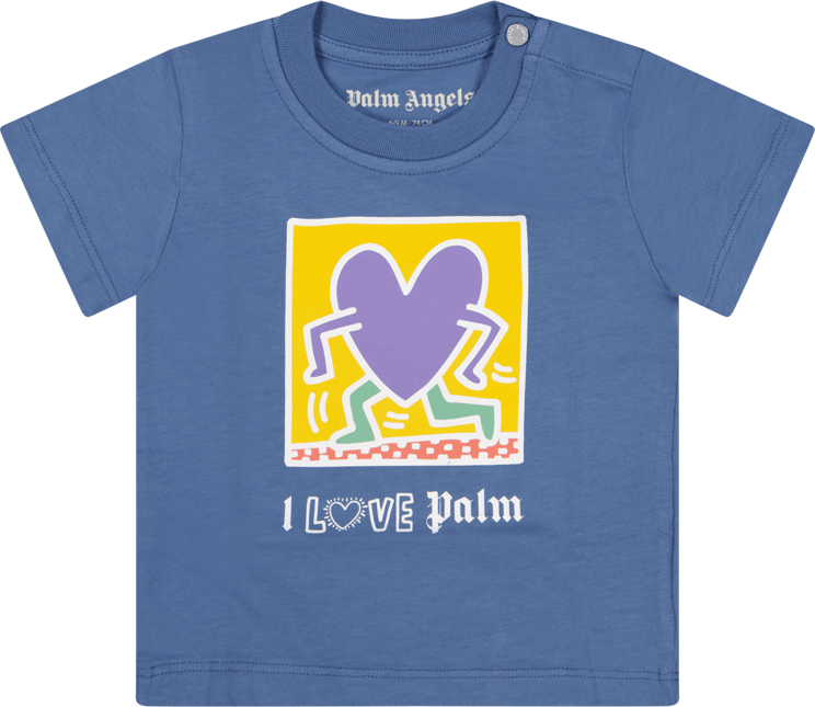 Palm Angels Palm Angels Baby Jongens T-Shirt Blauw Blauw