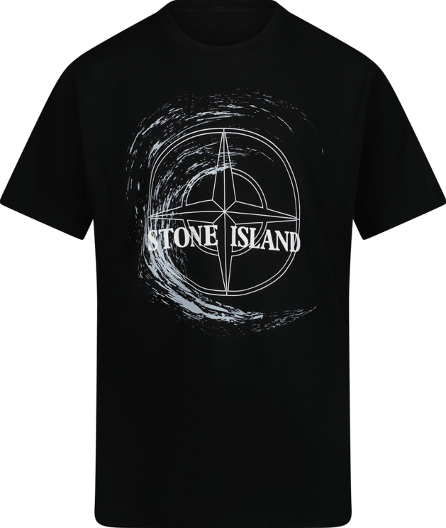 Stone Island Stone Island Kinder Jongens T-Shirt Zwart Zwart