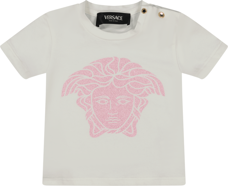 Versace Versace Baby Meisjes T-Shirt Wit Wit