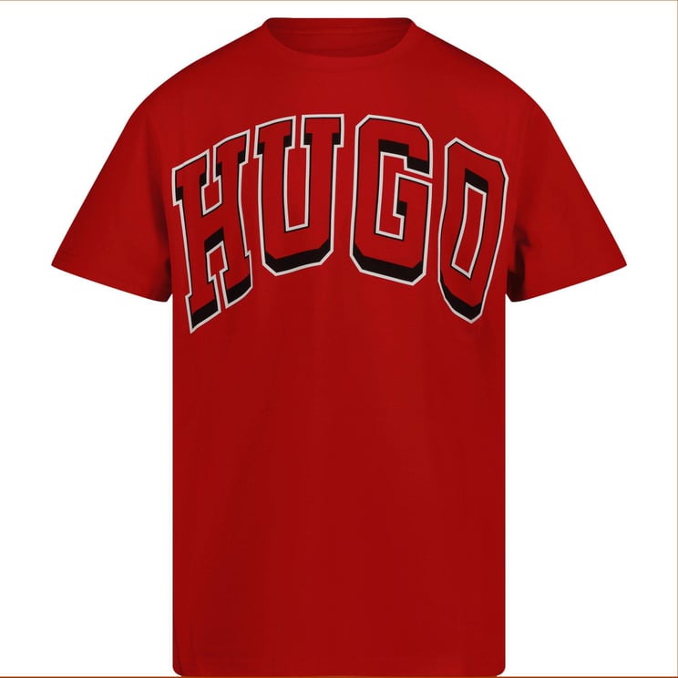 Hugo Boss HUGO Kinder Jongens T-Shirt Rood Rood