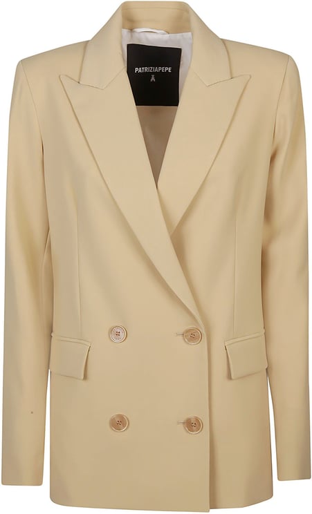 Patrizia Pepe Double Breasted Jacket Brown Bruin