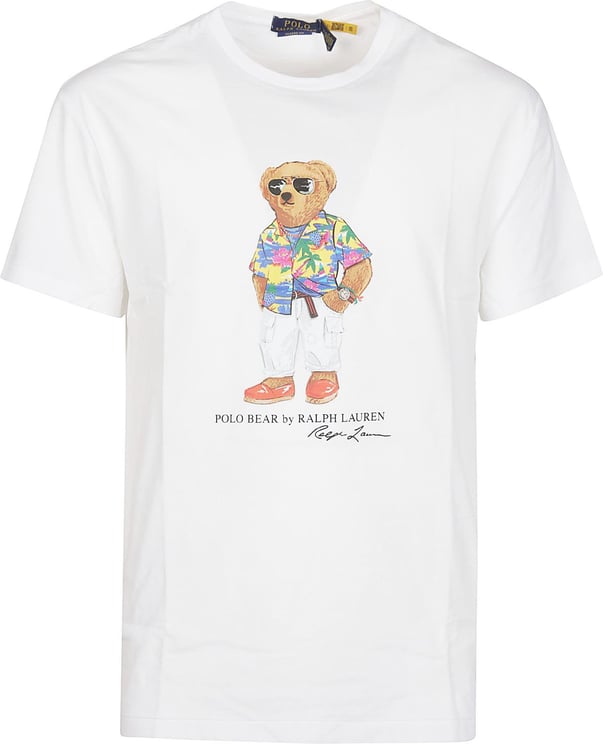 Ralph Lauren Print Beach Club Bear T-shirt White Wit