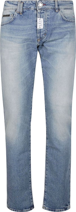 Philipp Plein Super Straight Jeans Blue Blauw