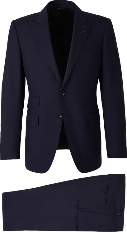 Tom Ford Plain Wool Suit Blauw