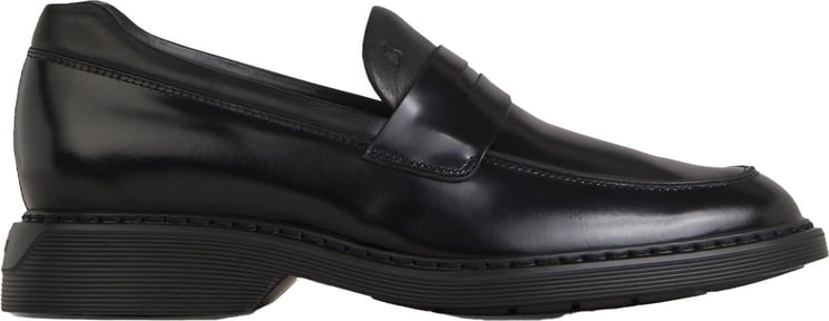 HOGAN Leather Loafers Zwart