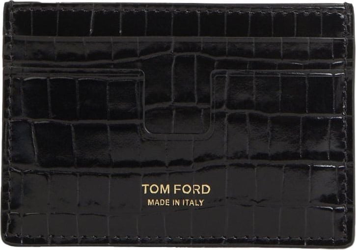 Tom Ford T-Line Croco card holder Zwart
