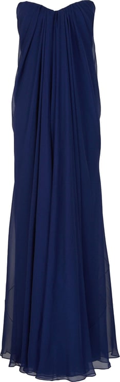 Alexander McQueen Maxi Silk Dress Blauw