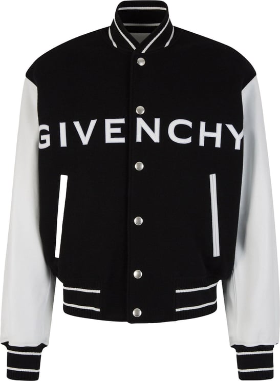 Givenchy Leather Bomber Jacket Zwart