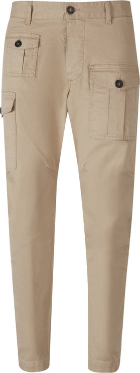 Dsquared2 Cotton Cargo Trousers Taupe