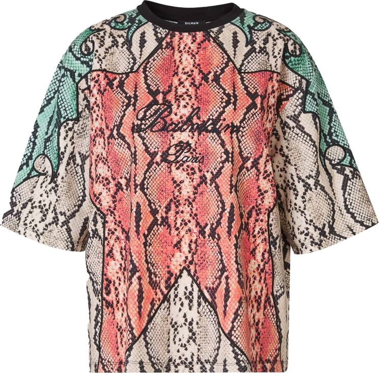Balmain Embroidered Cotton T-Shirt Rood