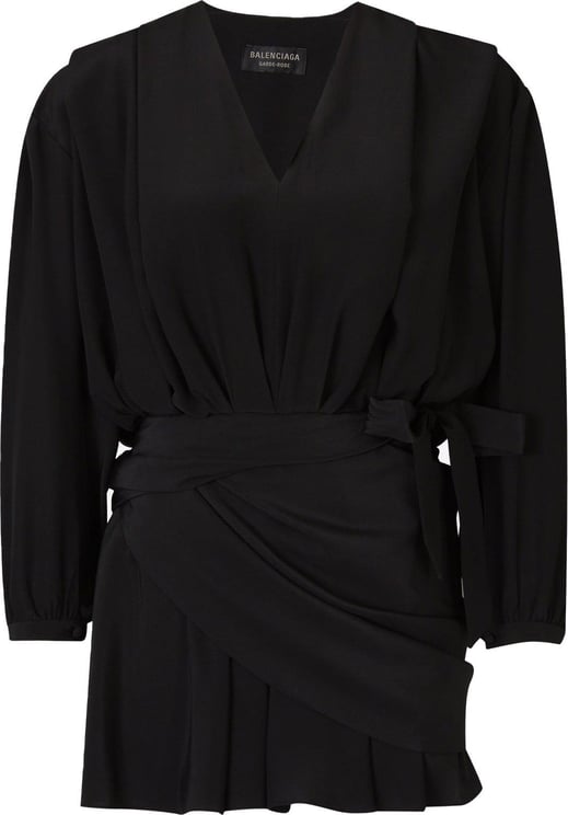 Balenciaga Silk Mini Dress Zwart