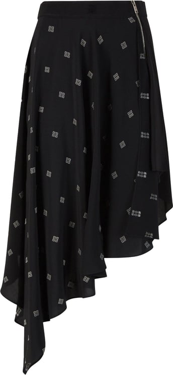 Givenchy Silk Midi Skirt Zwart