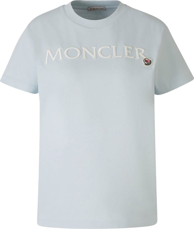Moncler Embroidered Logo T-Shirt Blauw