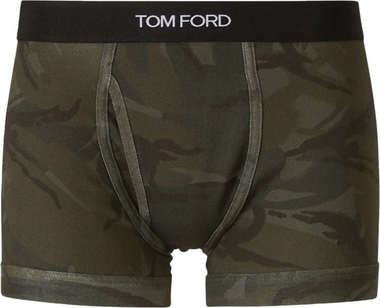 Tom Ford Logo Cotton Boxer Groen