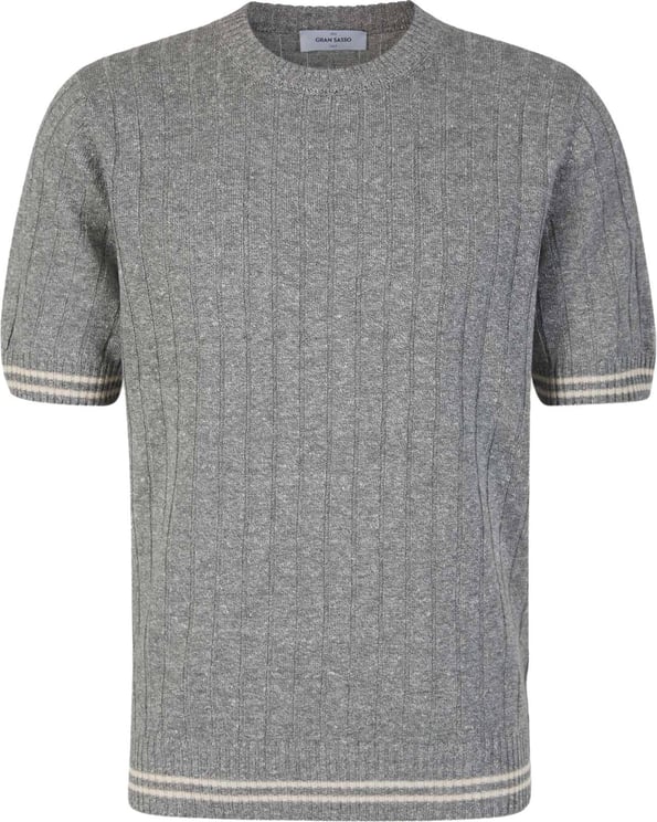 Gran Sasso Linen Ribbed Knit T-shirt Divers