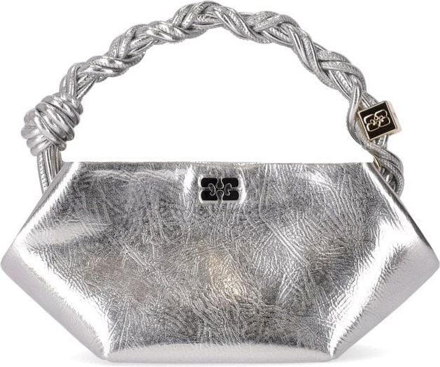 Ganni Bou Mini Silver Handbag Silver Zilver
