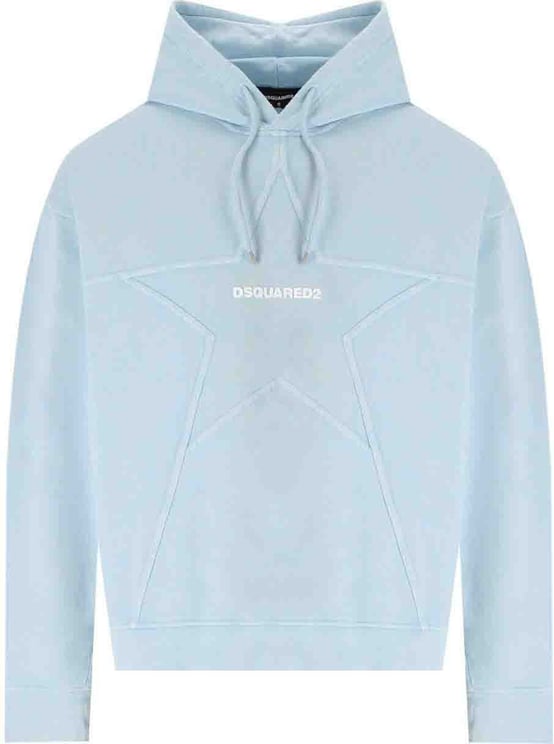 Dsquared2 Relaxed Fit Light Blue Hoodie Blue Blauw