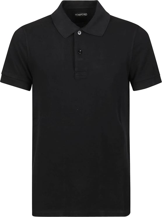 Tom Ford Tennis Piquet Short Sleeve Polo Shirt Black Zwart