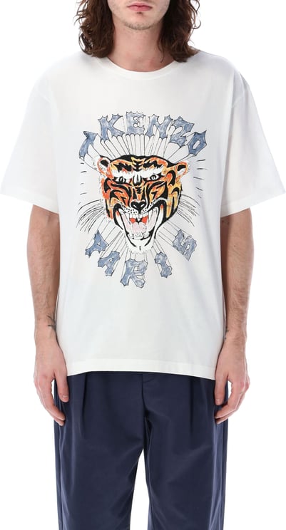 Kenzo DRAWN TIGER S/S OVER TEE Wit