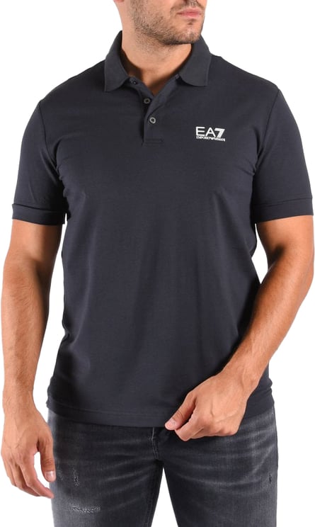 EA7 trendy polo night blue Blauw