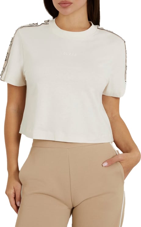 Guess Britney Cropped T-Shirt Dames Wit Wit