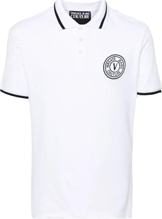 Versace Jeans Couture Versace Jeans Couture V-Emblem Polo Heren Wit Wit