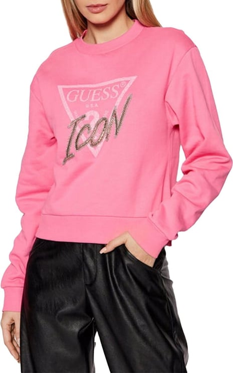 Guess CN Icon Sweater Dames Roze Roze