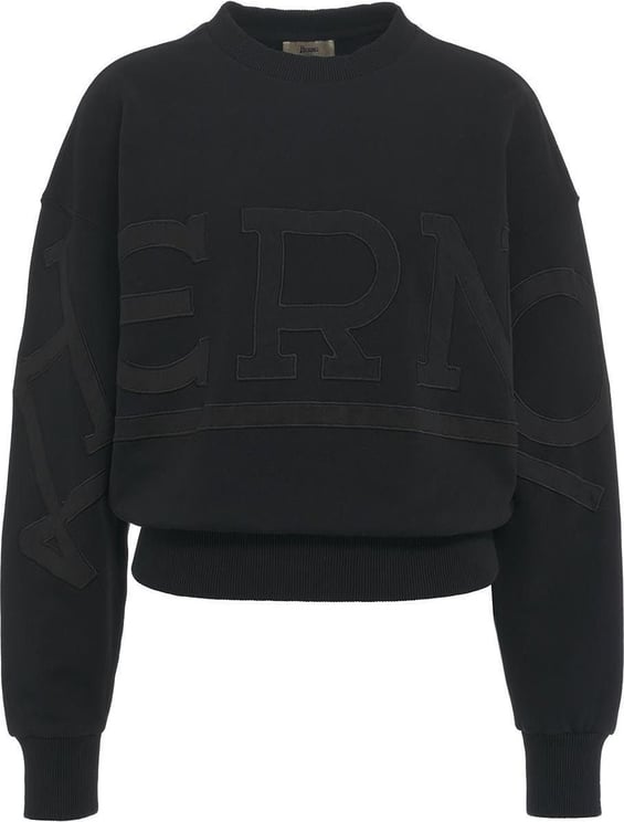 Herno Sweatshirt with embroidered logo Zwart