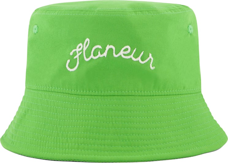 FLÂNEUR Signature Bucket Hat Green Groen
