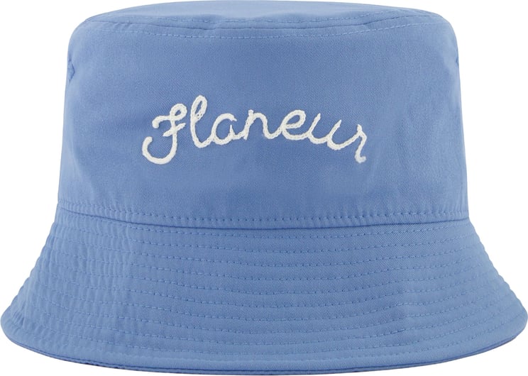 FLÂNEUR Signature Bucket Hat Blue Blauw