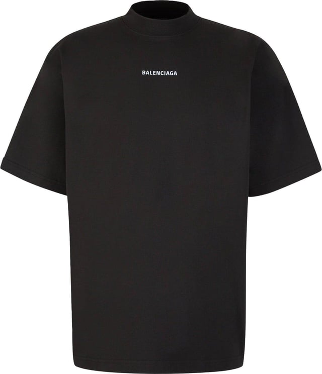 Balenciaga Cotton Logo T-shirt Zwart