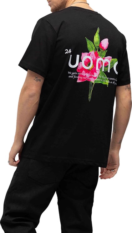 24 Uomo Flora T-shirt Zwart Zwart