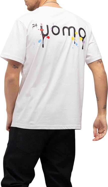 24 Uomo Paint T-shirt Wit Wit