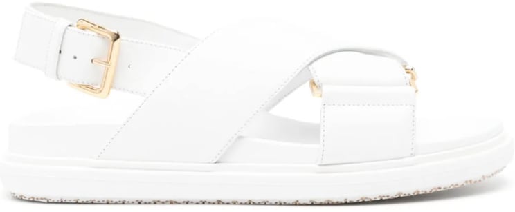 Marni Fussbett Criscross Sandal White Wit