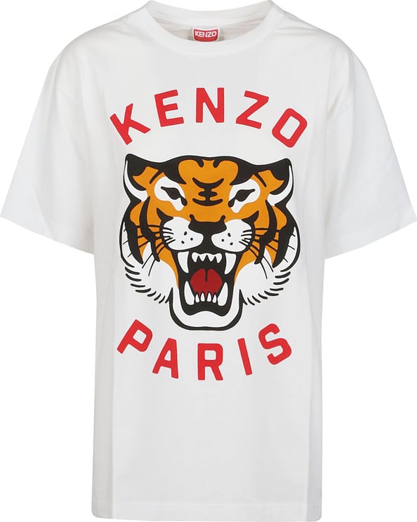 Kenzo Lucky Tiger Oversize T-shirt White Wit