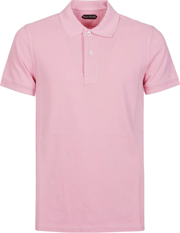 Tom Ford Tennis Piquet Short Sleeve Polo Shirt Pink & Purple Roze