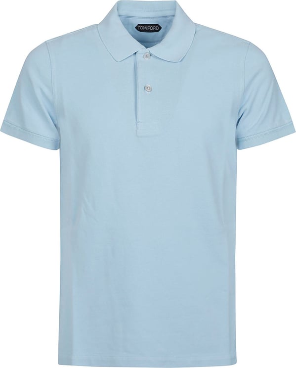 Tom Ford Tennis Piquet Short Sleeve Polo Shirt Blue Blauw
