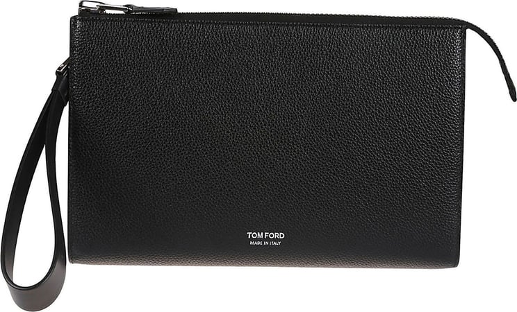 Tom Ford Logo Mini Flat Pochette Black Zwart