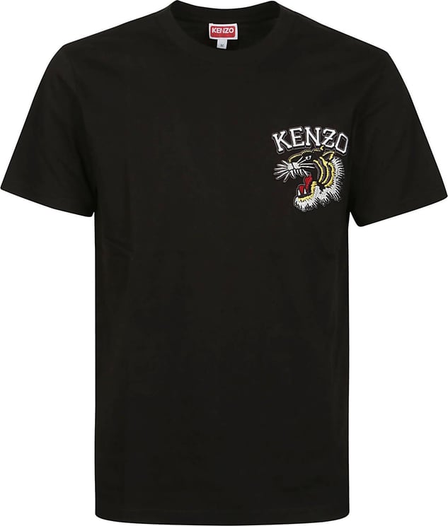 Kenzo Tiger Varsity Slim T-shirt Black Zwart
