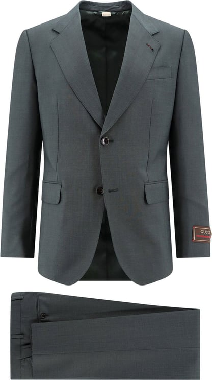 Gucci Mohair wool suit with Gucci Web label Groen