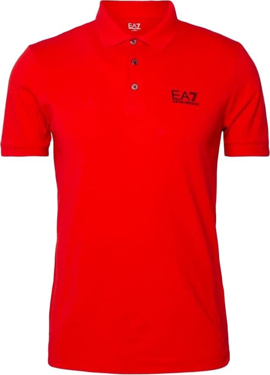 EA7 EA7 Emporio Armani Jersey Polo Shirt Salsa Rood