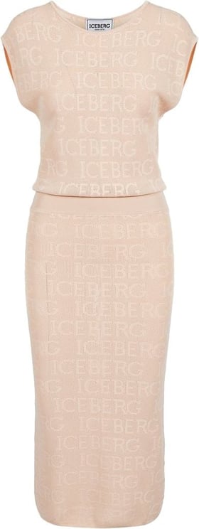 Iceberg Knitted dress with logo Roze