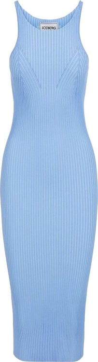 Iceberg Sheath dress with logo Blauw