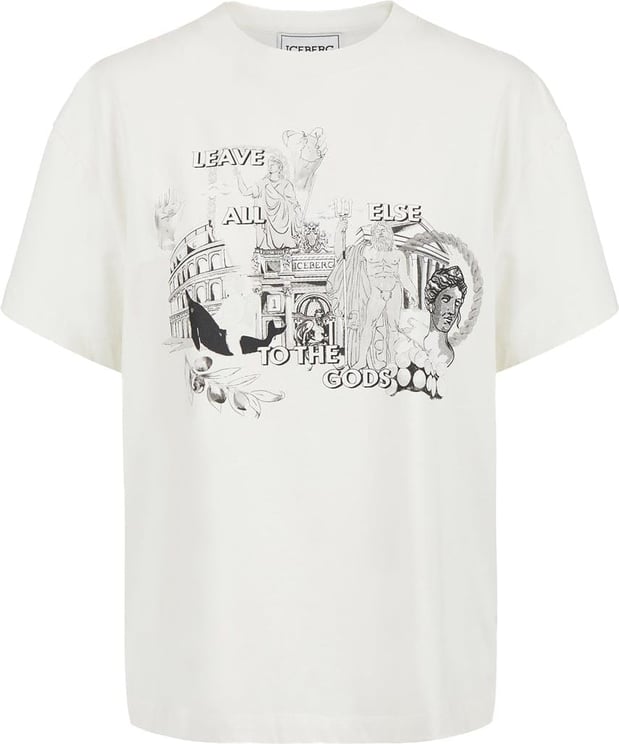 Iceberg T-shirt with Roma prints and logo Beige