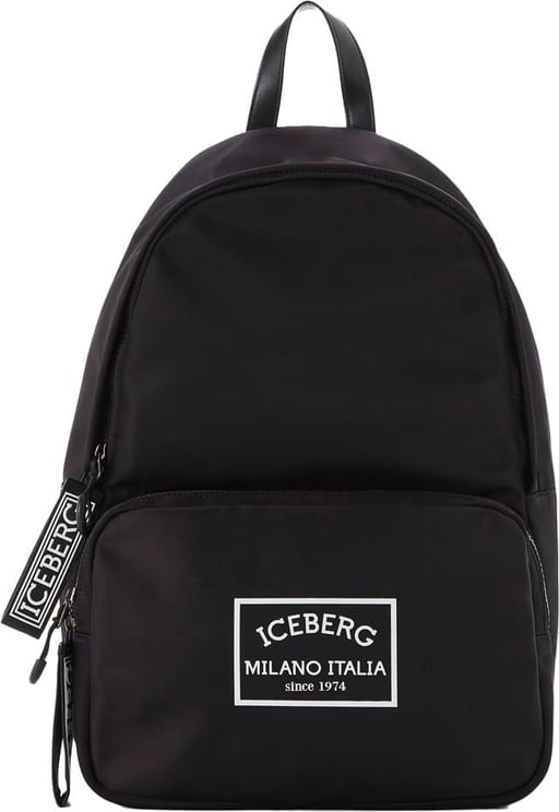 Iceberg Nylon backpack with logo Zwart