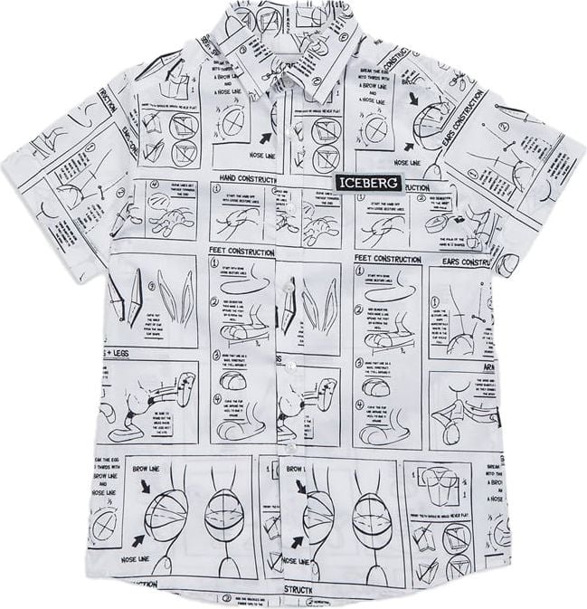 Iceberg Kids - Shirt with cartoon graphics and logo Wit