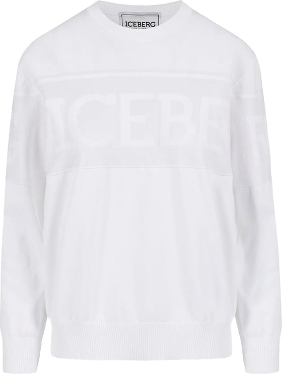Iceberg Cotton sweater with logo Wit
