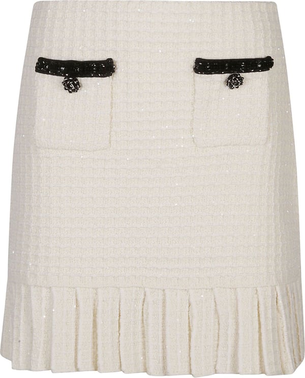 Self-Portrait Textured Knit Mini Skirt White Wit